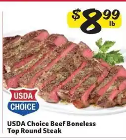 Winn Dixie USDA Choice Beef Boneless Top Round Steak offer