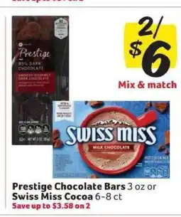 Winn Dixie Prestige Chocolate Bars or Swiss Miss Cocoa offer