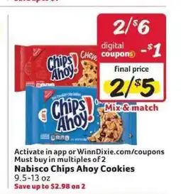 Winn Dixie Nabisco Chips Ahoy! Cookies offer