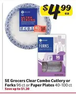 Winn Dixie SE Grocers Clear Combo Cutlery or Forks or Paper Plates offer
