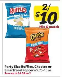Winn Dixie Party Size Ruffles, Cheetos or Smartfood Popcorn offer