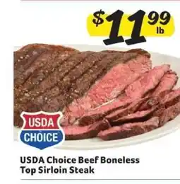 Winn Dixie USDA Choice Beef Boneless Top Sirloin Steak offer