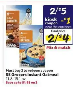 Winn Dixie SE Grocers Instant Oatmeal offer