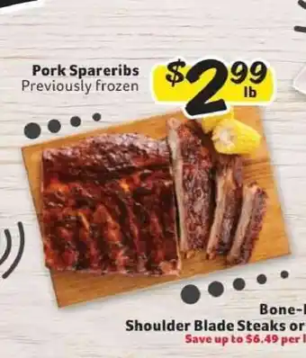 Winn Dixie Pork Spareribs offer