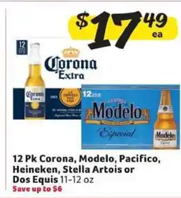 Winn Dixie 12 Pk Corona, Modelo, Pacifico, Heineken, Stella Artois or Dos Equis offer