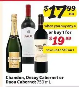 Winn Dixie Chandon, Decoy Cabernet or Daou Cabernet offer