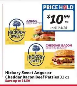 Winn Dixie Hickory Sweet Angus or Cheddar Bacon Beef Patties offer