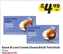 Winn Dixie Know & Love Cream Cheese Brick Twin Pack offer