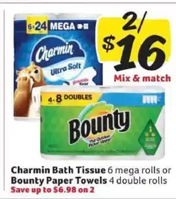 Winn Dixie Charmin Bath Tissue or Bounty Paper Towels offer