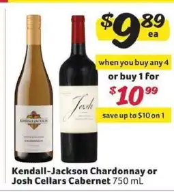 Winn Dixie Kendall-Jackson Chardonnay or Josh Cellars Cabernet offer