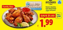 Lidl Butcher's Specialty fresh whole chicken wings, family pack offer