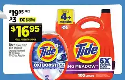 Dollar General Tide Power Pods 45 ct. or Liquid Laundry Detergent 83-100 Load/117-125 oz offer