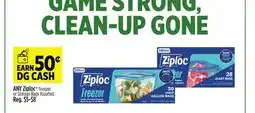Dollar General ANY Ziploc Freezer or Storage Bags offer