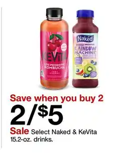 Target Select Naked & KeVita 15.2 - oz. drinks offer