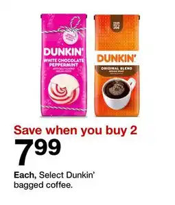 Target Select Dunkin' bagged coffee offer