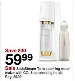 Target SodaStream Terra sparkling water maker with CO2 carbonating bottle offer