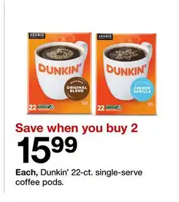 Target Dunkin' 22-ct. single-serve coffee pods offer