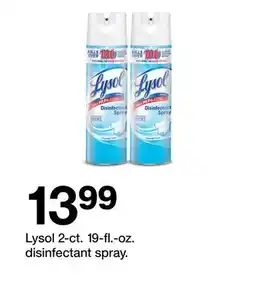 Target Lysol 2-ct. 19-fl.-oz. disinfectant spray offer