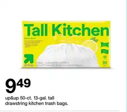 Target up&up 50-ct. 13-gal. tall drawstring kitchen trash bags offer