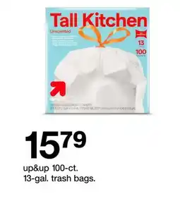 Target up&up 100-ct 13-gal trash bags offer