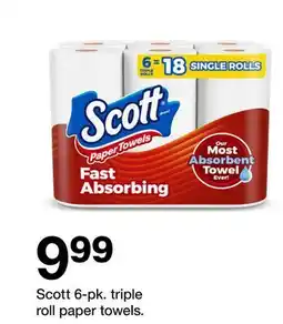 Target Scott 6-pk. triple roll paper towels offer