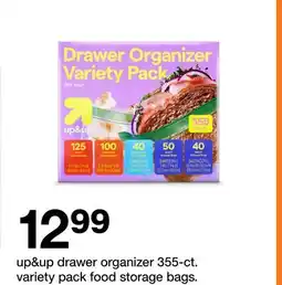 Target up & up drawer organizer 355-ct. variety pack food storage bags offer