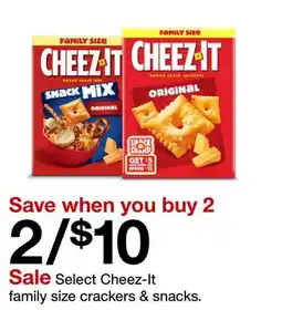 Target Select Cheez-It family size crackers & snacks offer