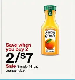 Target Simply 46-oz. orange juice offer