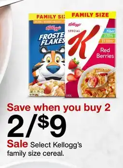 Target Select Kellogg's family size cereal offer