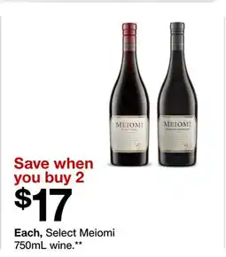 Target Select Meiomi 750mL wine offer