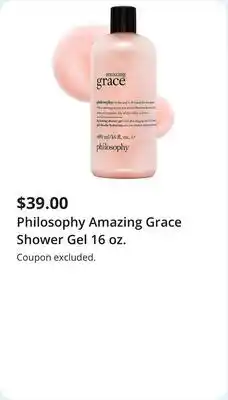 JC Penney Philosophy Amazing Grace Shower Gel 16 oz offer