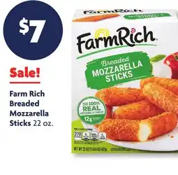Family Dollar Farm Rich Breaded Mozzarella Sticks offer