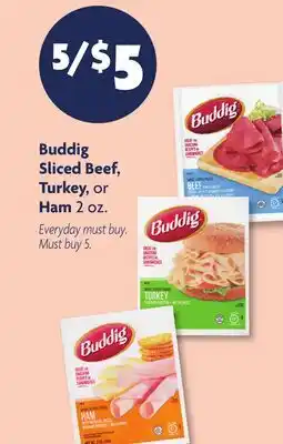 Family Dollar Buddig Sliced Beef, Turkey, or Ham offer