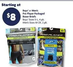 Family Dollar Boys' or Men's Pro Player Packaged Boxer Briefs offer