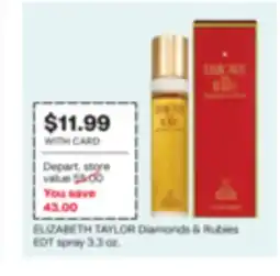CVS ELIZABETH TAYLOR Diamonds & Rubies EDT spray offer