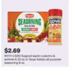 CVS Sogood sazón culantro & achiote 6.33 oz or Goya Adobo all purpose seasoning 8 oz offer