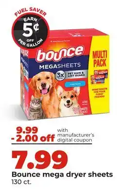 Hy-Vee Bounce mega dryer sheets offer