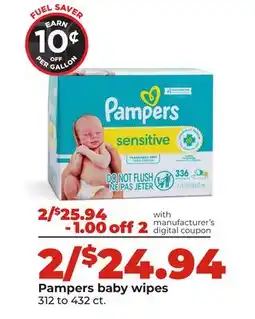 Hy-Vee Pampers baby wipes offer