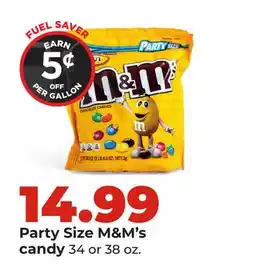 Hy-Vee Party Size M&M's candy offer