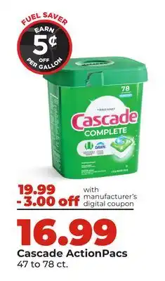 Hy-Vee Cascade ActionPacs offer