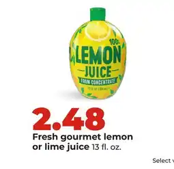 Hy-Vee Fresh gourmet lemon or lime juice offer