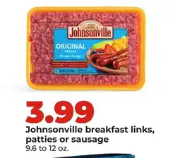 Hy-Vee Johnsonville breakfast links, patties or sausage offer