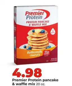 Hy-Vee Premier Protein pancake & waffle mix offer