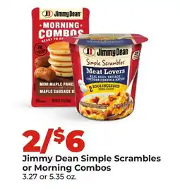 Hy-Vee Jimmy Dean Simple Scrambles or Morning Combos offer