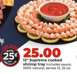 Hy-Vee 12 Supreme cooked shrimp tray offer