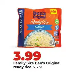 Hy-Vee Family Size Ben's Original ready rice offer