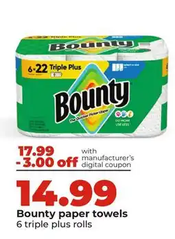 Hy-Vee Bounty paper towels offer