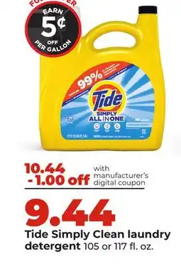 Hy-Vee Tide Simply Clean laundry detergent offer