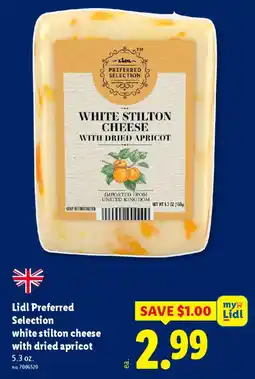 Lidl Lidl Preferred Selection white stilton cheese with dried apricot offer
