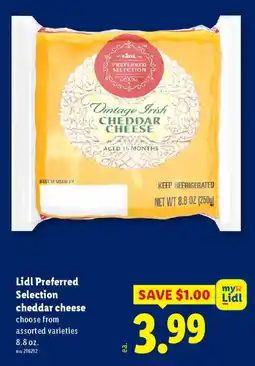 Lidl Lidl Preferred Selection cheddar cheese offer